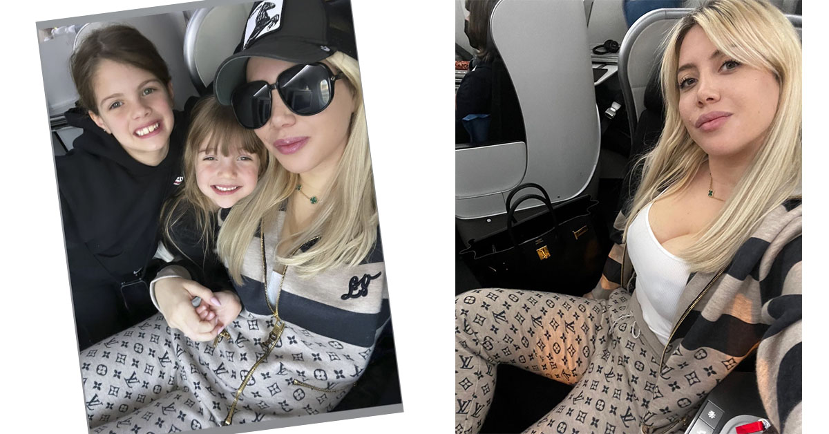 Así es el lujoso look athleisure que usó Wanda Nara para viajar a la