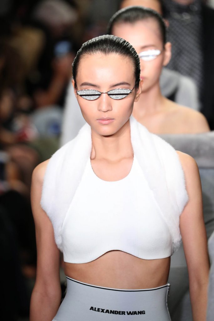 NEW YORK, NY - FEBRUARY 10: A model walks the runway at Alexander Wang during New York Fashion Week at 4 Times Square on February 10, 2018 in New York City. JP Yim/Getty Images/AFP