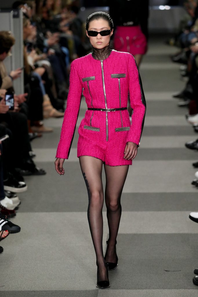 NEW YORK, NY - FEBRUARY 10: A model walks the runway at Alexander Wang during New York Fashion Week at 4 Times Square on February 10, 2018 in New York City. JP Yim/Getty Images/AFP