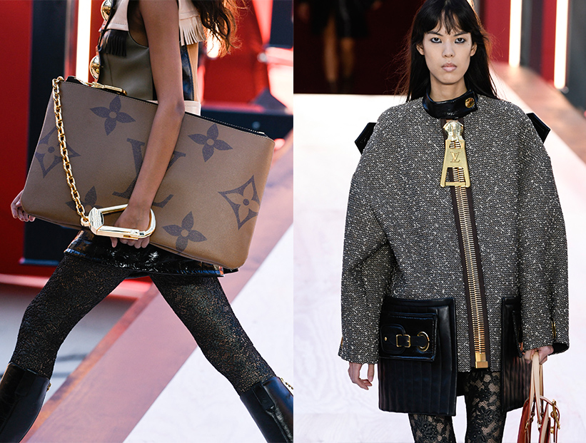 Enormes cremalleras y bolsos desmesurados en el desfile Louis Vuitton