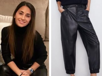 El look total black de Antonela Roccuzzo en París