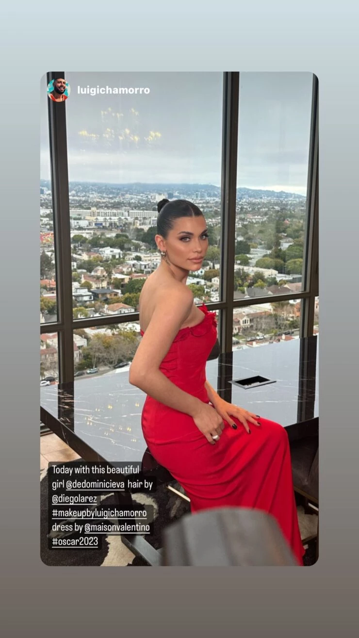 Eva de Dominici llevó un look total red en la fiesta de los Oscar 2023 -  Revista Para Ti