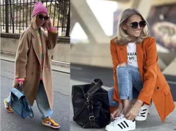 toque de color en look con tonos neutros