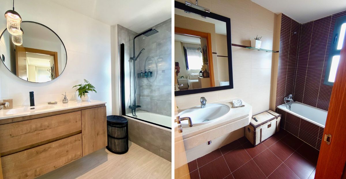 Antes y después: de auténtico desastre a baño de tendencia con un poco de  pintura