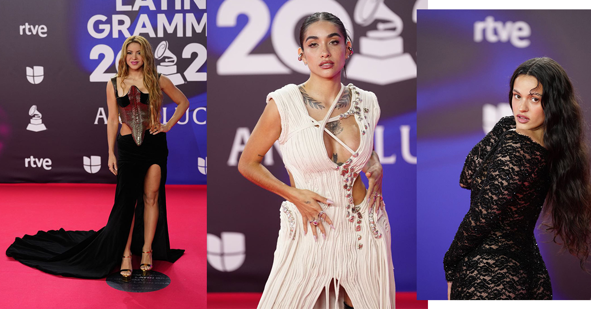 Vidriera de María Becerra a Shakira los mejores looks de la noche de los Latin Grammy