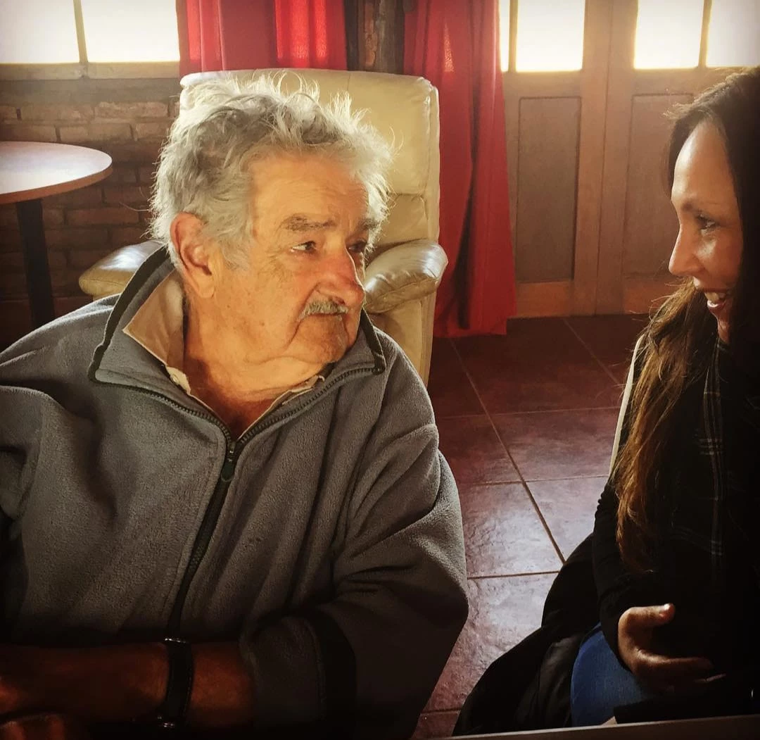 Con Pepe Mujica en su casa de Uruguay.