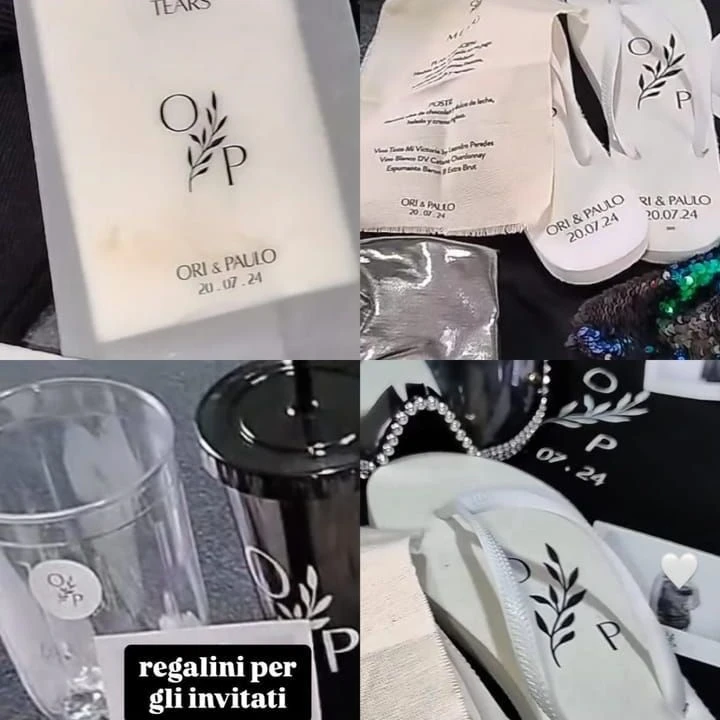 Los souvenires de la boda de Oriana y Dybala