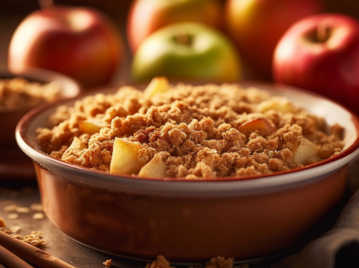 Crumble de manzanas y peras la receta con masa de coco más tentadora