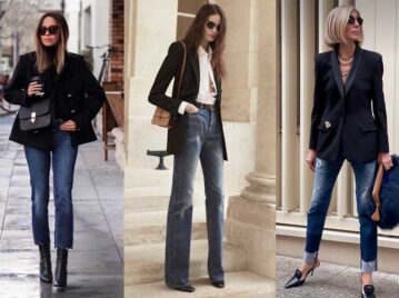 jeans + blazer negro