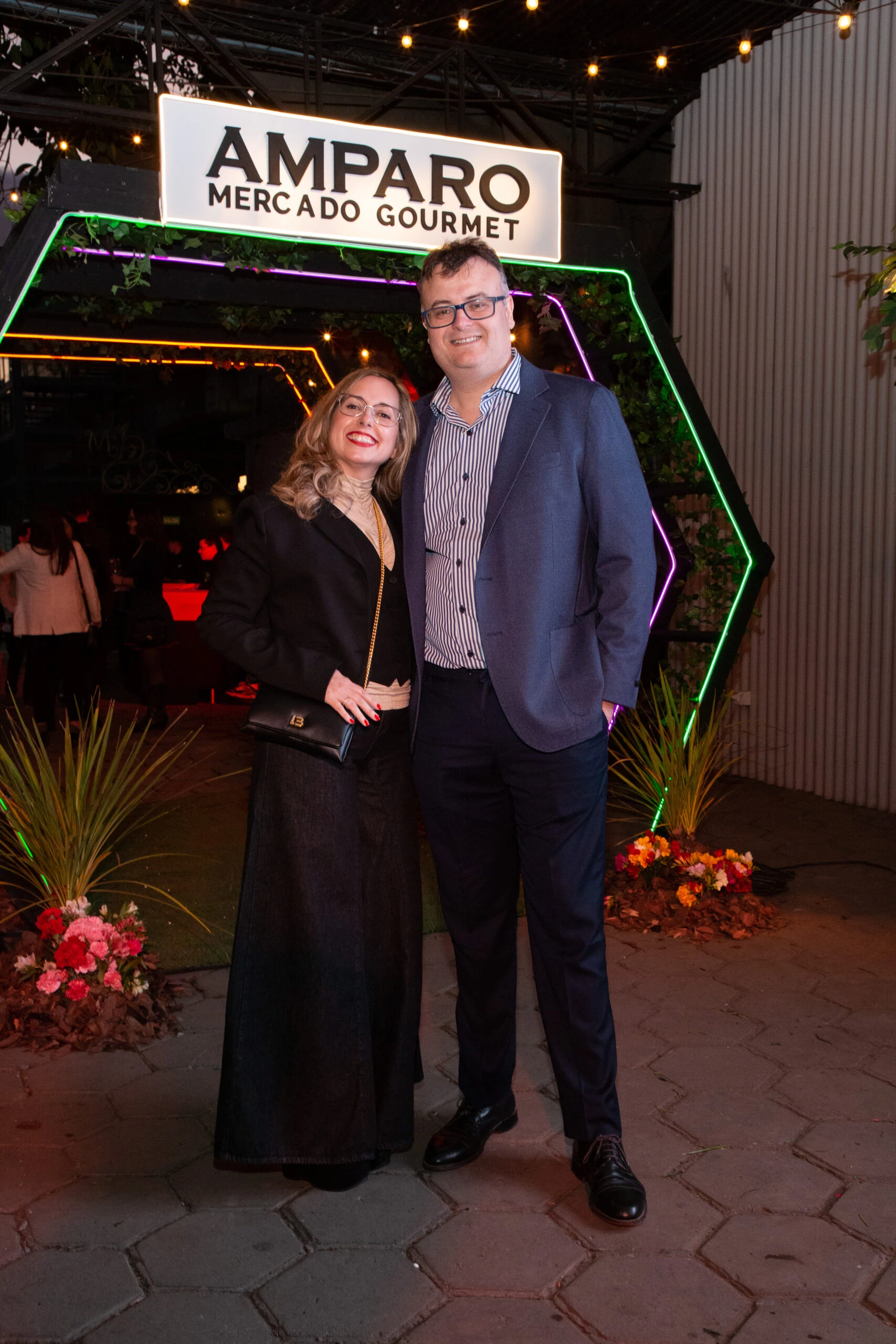 Juan Pablo Maldonado, presidente de Amparo Mercado Gourmet, junto a su mujer Gabriela Puccio