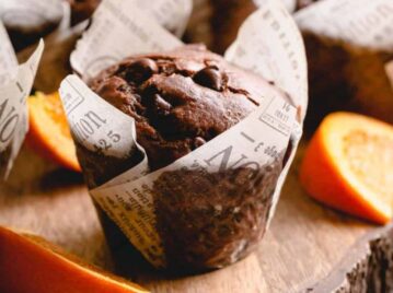 La receta de los muffins de chocolate y naranja