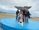 Las fotos de la trilliza María Emilia y familia en Puerto Madryn