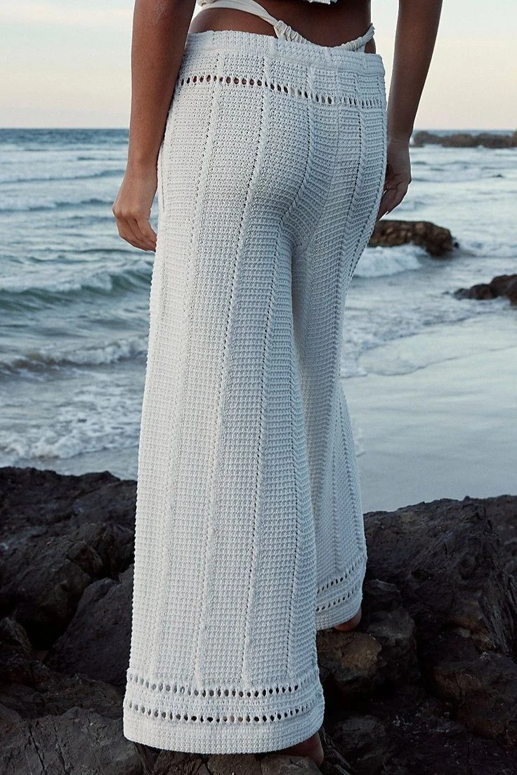 Pantalón crochet tendencia playa