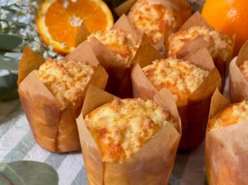 Muffins de naranja con crumble: la receta ideal para tus meriendas