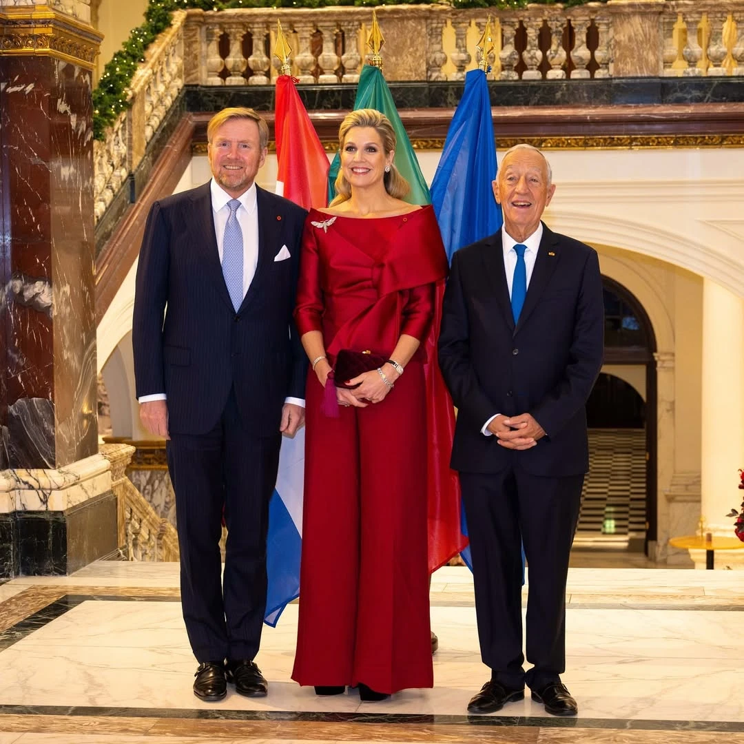 Máxima Zorreguieta, el rey Guillermo y el presidente Marcelo Rebelo de Sousa